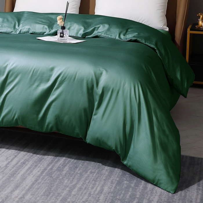 91家纺网 家纺一手货源 找家纺 晶缦家纺 2023新款纯棉50支双股贡缎长绒棉纯色单品被套 纯沐-橄榄绿