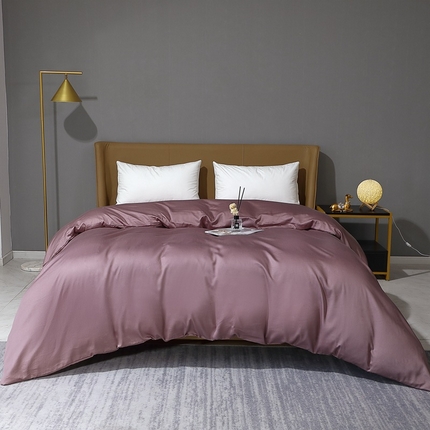 91家纺网 家纺一手货源 找家纺 晶缦家纺 2023新款纯棉50支双股贡缎长绒棉纯色单品被套 纯沐-帛咖色