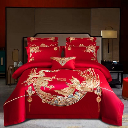 91家纺网 家纺一手货源 找家纺 蒂爵 全棉纯棉传统中式精美刺绣工艺四件套-繁花似锦