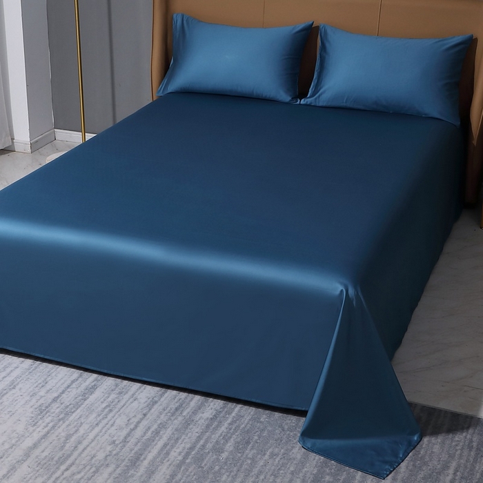 91家纺网 家纺一手货源 找家纺 总晶缦家纺2023新款纯棉50支双股贡缎长绒棉纯色单品床单