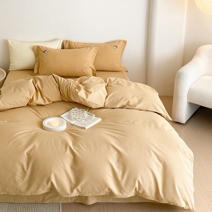 猪先生 2023新款全棉迪士尼简约绣花枕套工艺款四件套 跳跳虎-奶茶