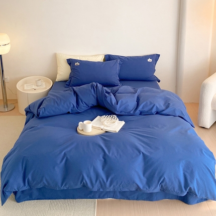 91家纺网 家纺一手货源 找家纺 猪先生 2023新款全棉迪士尼简约绣花枕套工艺款四件套 小飞象-海蓝