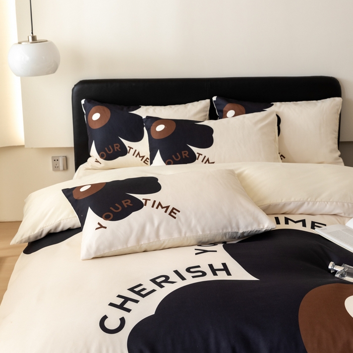 91家纺网 家纺一手货源 找家纺 （总）摩卡2024新款真丝棉数码印花四件套