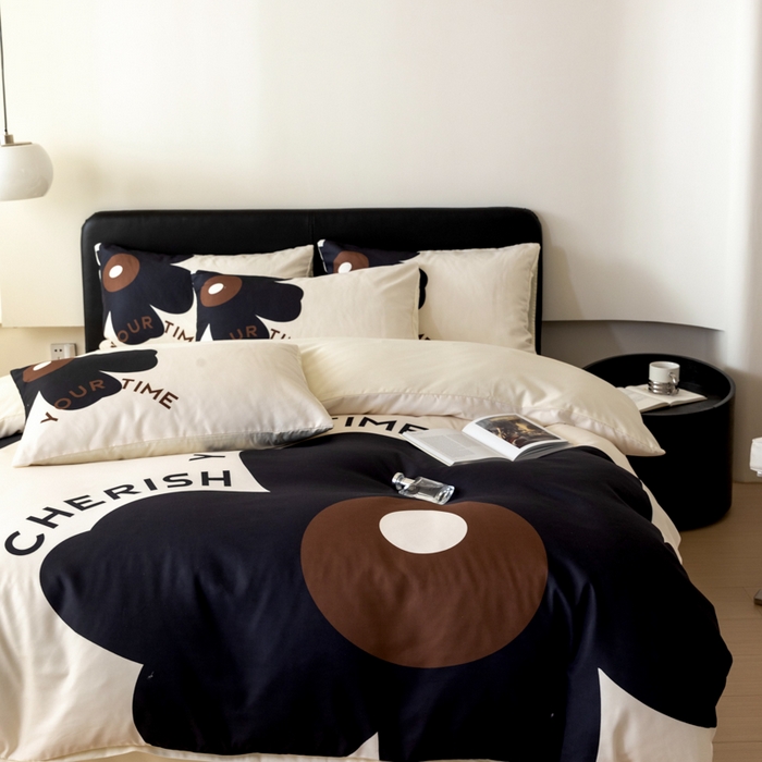 91家纺网 家纺一手货源 找家纺 （总）摩卡2024新款真丝棉数码印花四件套