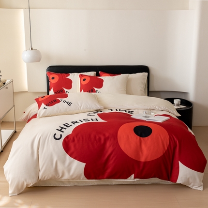 91家纺网 家纺一手货源 找家纺 （总）摩卡2024新款真丝棉数码印花四件套