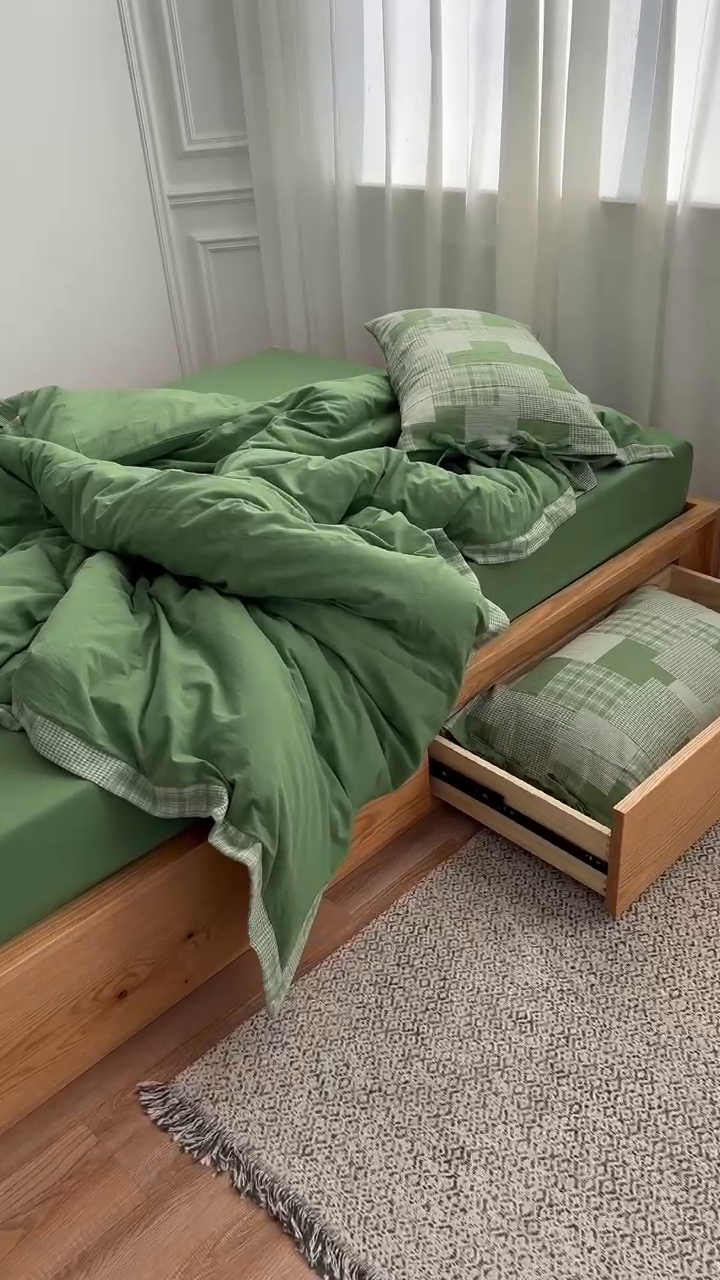 91家纺网 家纺一手货源 找家纺 总 安莱生活2023简约拼布田园拼边四件套图1