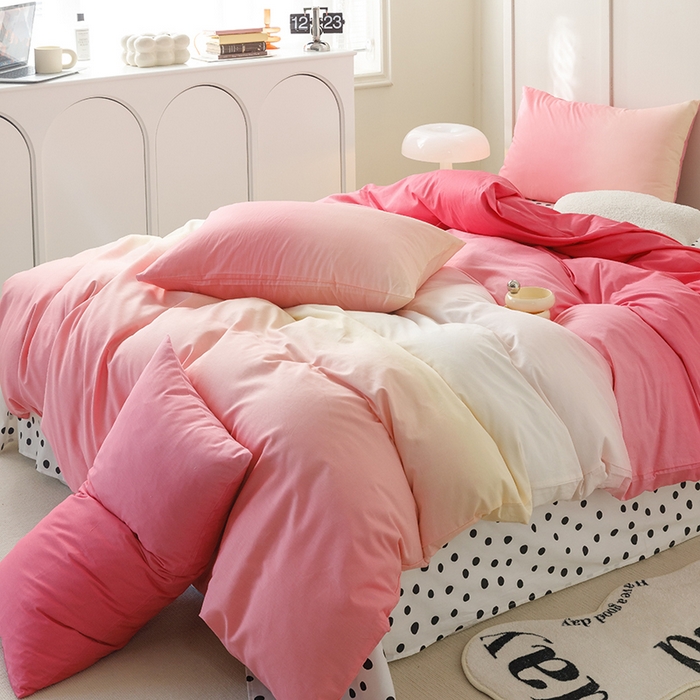 91家纺网 家纺一手货源 找家纺 总简宜家居2023新款40支13070全棉四件套--渐变色系列