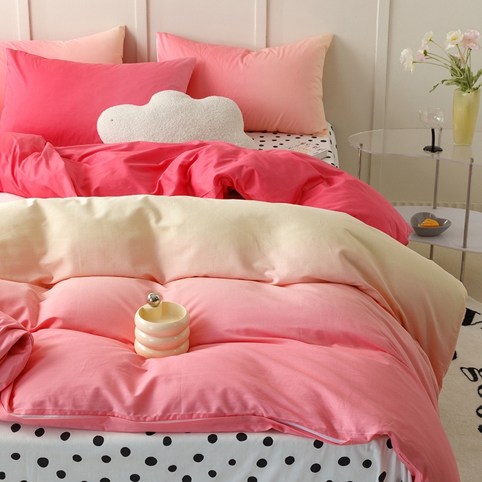 91家纺网 家纺一手货源 找家纺 总简宜家居2023新款40支13070全棉四件套--渐变色系列