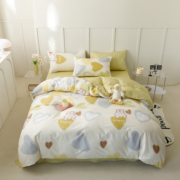 91家纺网 家纺一手货源 找家纺 总简宜家居2023新款40支13070全棉四件套--卡通小清新系列