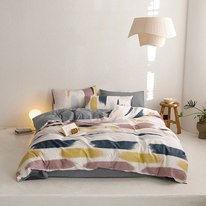 91家纺网 家纺一手货源 找家纺 简宜家居2023新款40支13070全棉四件套--卡通小清新系列 七彩世界