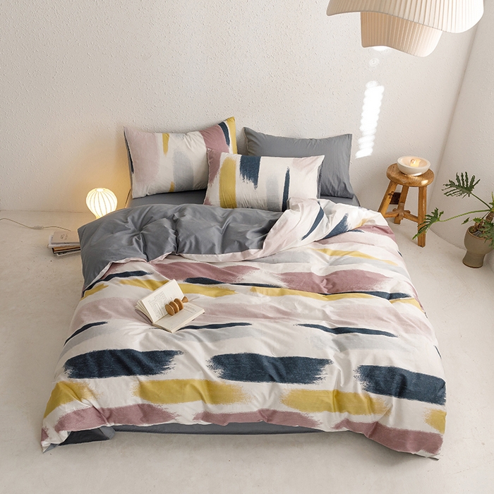 91家纺网 家纺一手货源 找家纺 简宜家居2023新款40支13070全棉四件套--卡通小清新系列 七彩世界