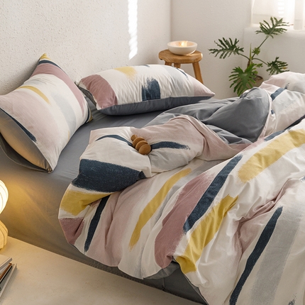 91家纺网 家纺一手货源 找家纺 总简宜家居2023新款40支13070全棉四件套--卡通小清新系列