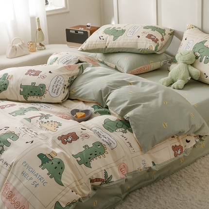 91家纺网 家纺一手货源 找家纺 总简宜家居2023新款40支13070全棉四件套--卡通小清新系列