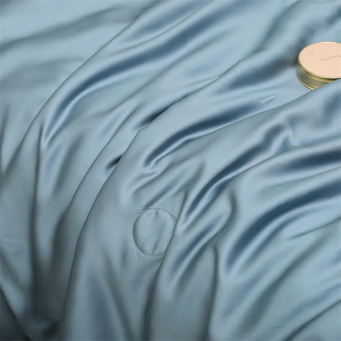 91家纺网 家纺一手货源 找家纺 沐白家居202360S天丝纯色双拼夏被四件套被子被芯 灰蓝色-冰川灰