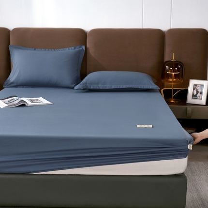 91家纺网 家纺一手货源 找家纺 曼陀罗2025新款四季通用柔软原棉纯色床笠 宾利蓝