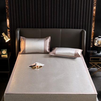 91家纺网 家纺一手货源 找家纺 宜派 2023新款碳光冰藤席三件套 冰川银灰