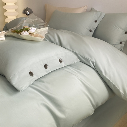 91家纺网 家纺一手货源 找家纺 总酒店宾馆民宿布草套件简奢风全棉纽扣款四件套