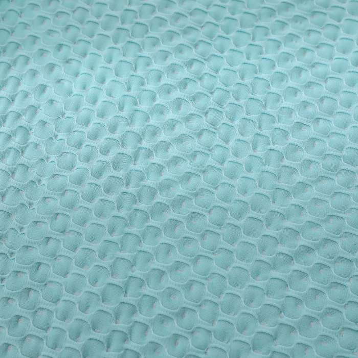 91家纺网 家纺一手货源 找家纺 琪琪阁2023新款华夫格针织提花亲肤舒适多功能凉感夏被 湖蓝