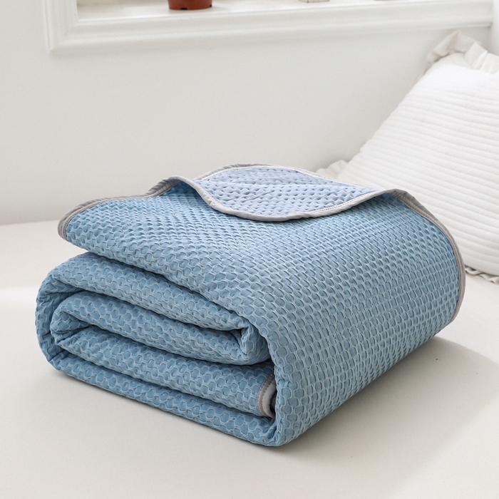 91家纺网 家纺一手货源 找家纺 （总）琪琪阁2023新款华夫格针织提花亲肤舒适多功能凉感夏被