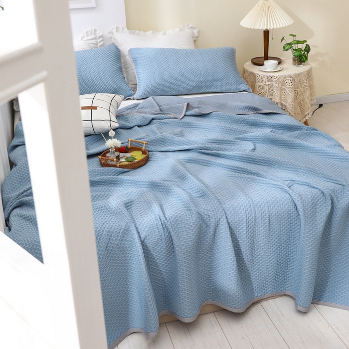 91家纺网 家纺一手货源 找家纺 （总）琪琪阁2023新款华夫格针织提花亲肤舒适多功能凉感夏被