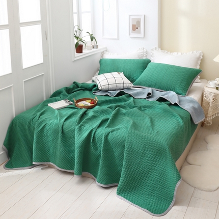 琪琪阁2023新款华夫格针织提花亲肤舒适多功能凉感夏被 牛油果绿