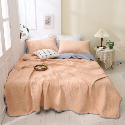 琪琪阁2023新款华夫格针织提花亲肤舒适多功能凉感夏被 玉色