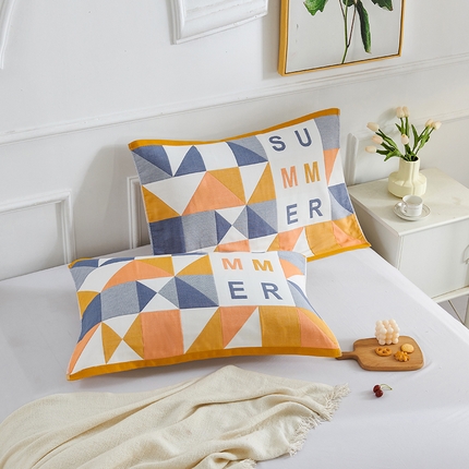 91家纺网 家纺一手货源 找家纺 （总）棠薇 2023新款全棉6层纱布枕巾-简约系列