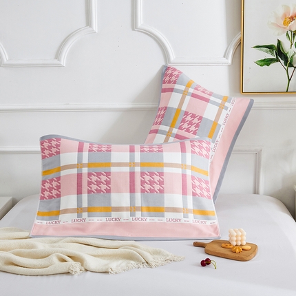 91家纺网 家纺一手货源 找家纺 （总）棠薇 2023新款全棉6层纱布枕巾-简约系列