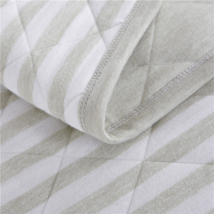 91家纺网 家纺一手货源 找家纺 琪琪阁2023新款宽条纹针织棉夏被盖毯 浅绿条纹