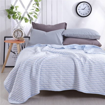 91家纺网 家纺一手货源 找家纺 （总）琪琪阁2023新款宽条纹针织棉夏被盖毯