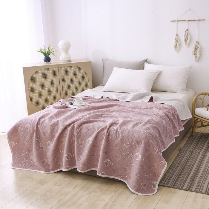 91家纺网 家纺一手货源 找家纺 （总）琪琪阁2023新款提花针织棉夏被盖毯