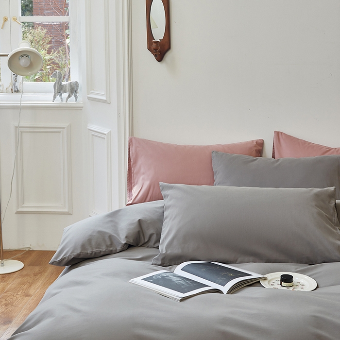 91家纺网 家纺一手货源 找家纺 怡家居 2023新款全棉100支磨毛四件套 铂金灰