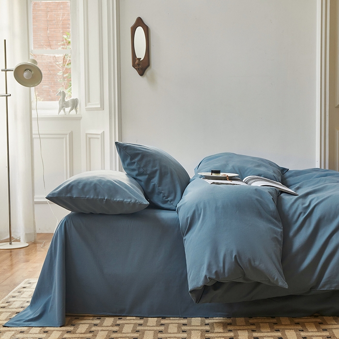 91家纺网 家纺一手货源 找家纺 怡家居 2023新款全棉100支磨毛四件套 南非蓝