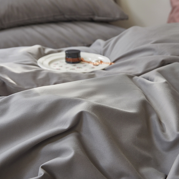 91家纺网 家纺一手货源 找家纺 怡家居 2023新款全棉100支磨毛四件套 铂金灰