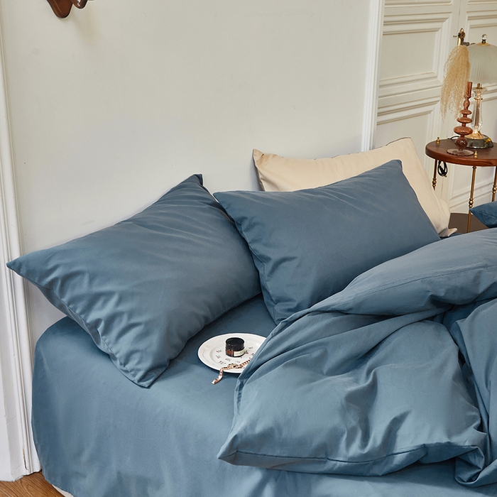 91家纺网 家纺一手货源 找家纺 怡家居 2023新款全棉100支磨毛四件套 南非蓝