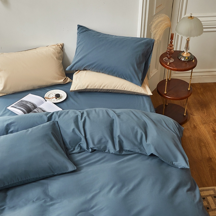 91家纺网 家纺一手货源 找家纺 怡家居 2023新款全棉100支磨毛四件套 南非蓝