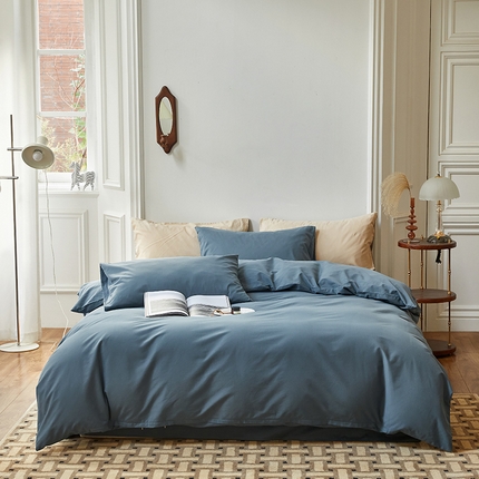 怡家居 2023新款全棉100支磨毛四件套 南非蓝