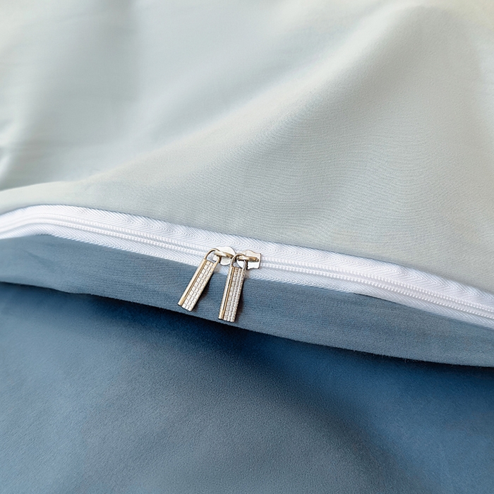 91家纺网 家纺一手货源 找家纺 怡家居 2023新款全棉100支磨毛四件套 南非蓝-薄荷绿