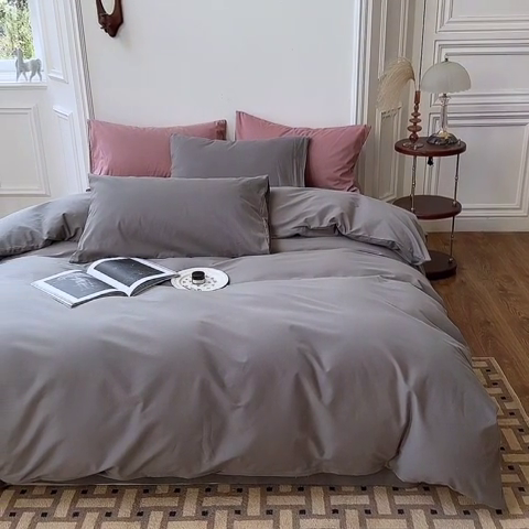 91家纺网 家纺一手货源 找家纺 怡家居 2023新款全棉100支磨毛四件套 铂金灰