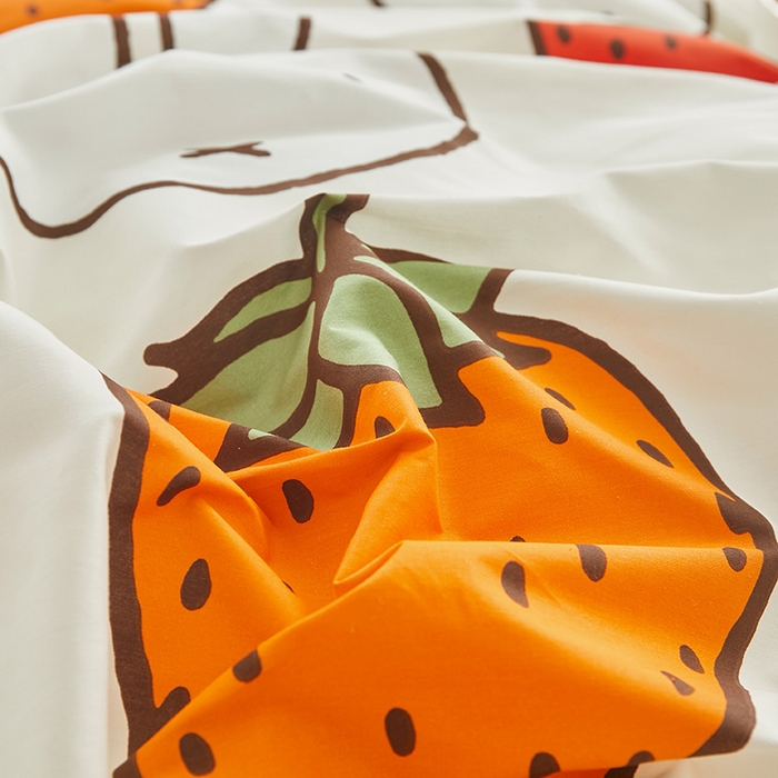 91家纺网 家纺一手货源 找家纺 怡家居  2023新款全棉米菲兔四件套 草莓米菲