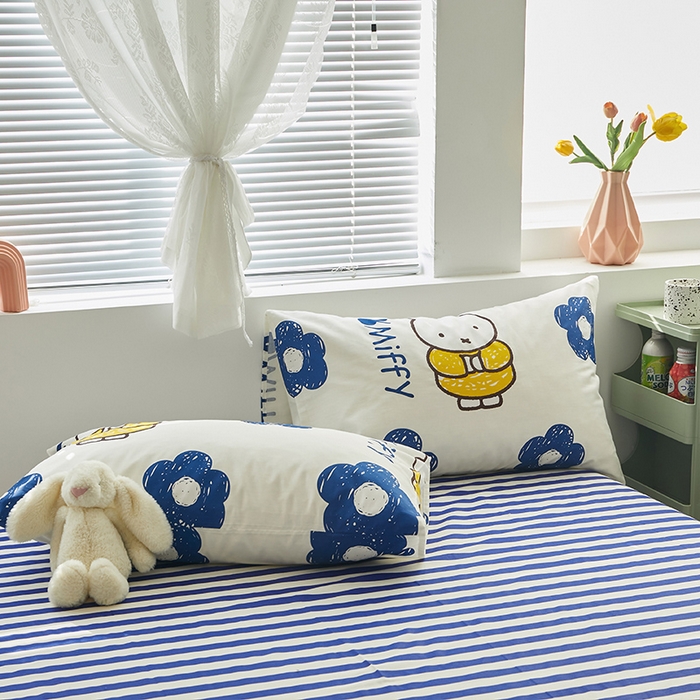 91家纺网 家纺一手货源 找家纺 怡家居  2023新款全棉米菲兔四件套 花朵米菲