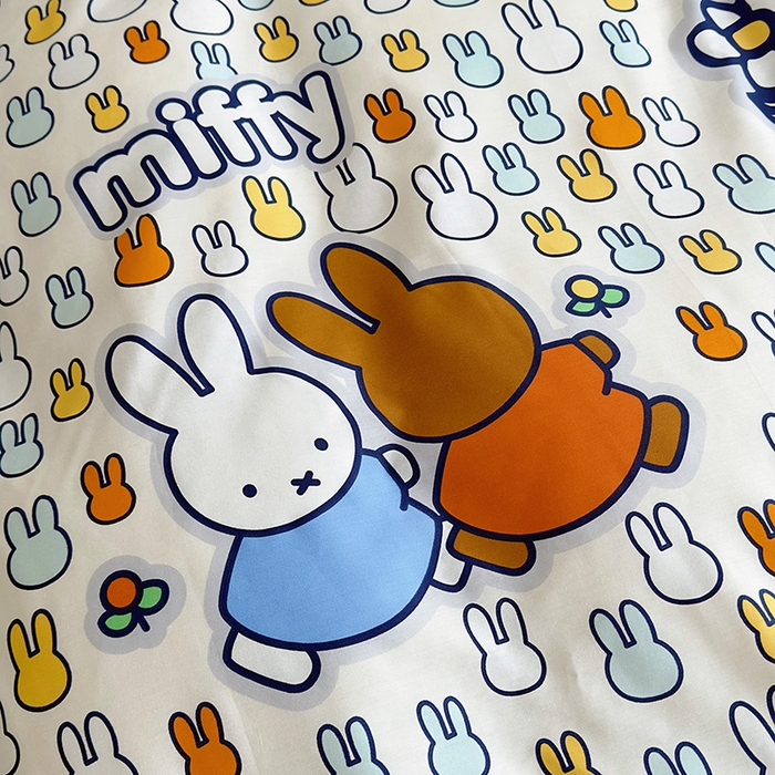 91家纺网 家纺一手货源 找家纺 怡家居  2023新款全棉米菲兔四件套 开心米菲