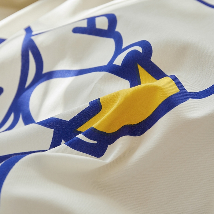 91家纺网 家纺一手货源 找家纺 怡家居  2023新款全棉米菲兔四件套 皇冠米菲