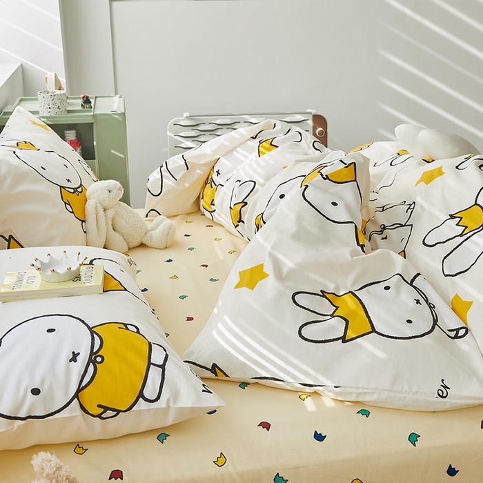 91家纺网 家纺一手货源 找家纺 怡家居  2023新款全棉米菲兔四件套 米菲公主