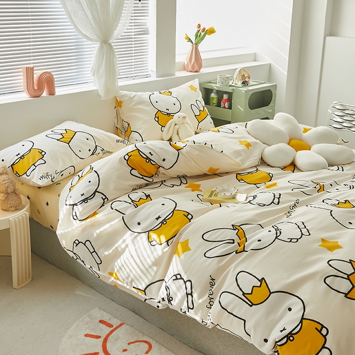 91家纺网 家纺一手货源 找家纺 怡家居  2023新款全棉米菲兔四件套 米菲公主