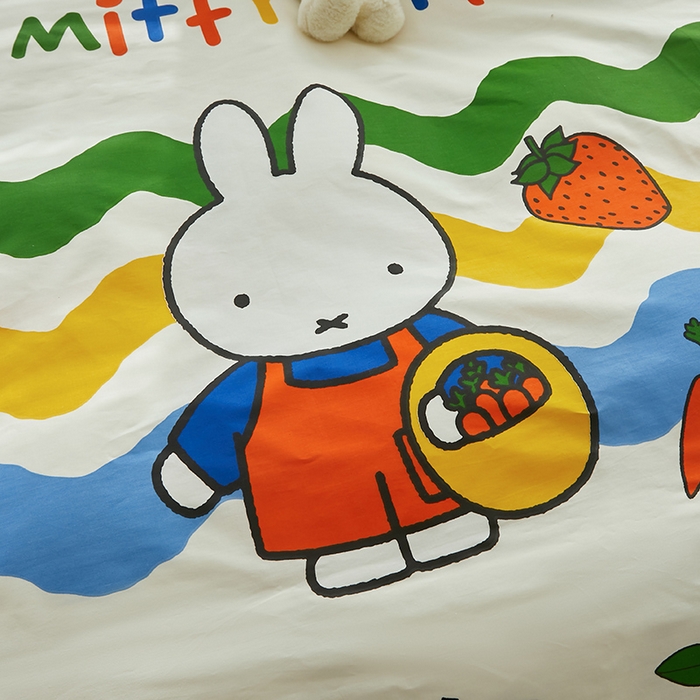 91家纺网 家纺一手货源 找家纺 怡家居  2023新款全棉米菲兔四件套 水果米菲