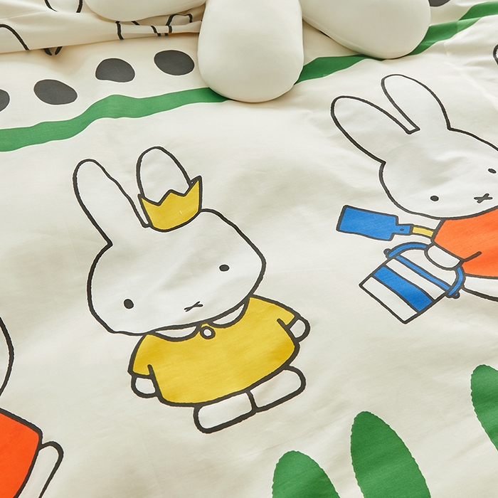 91家纺网 家纺一手货源 找家纺 怡家居  2023新款全棉米菲兔四件套 勤劳米菲