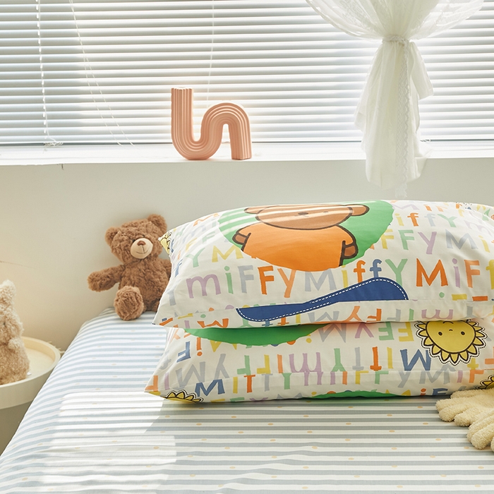 91家纺网 家纺一手货源 找家纺 怡家居  2023新款全棉米菲兔四件套 小熊米菲