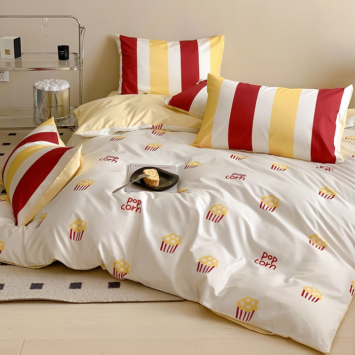 91家纺网 家纺一手货源 找家纺 荣轩 2023新款13372数码印花四件套 爆米花