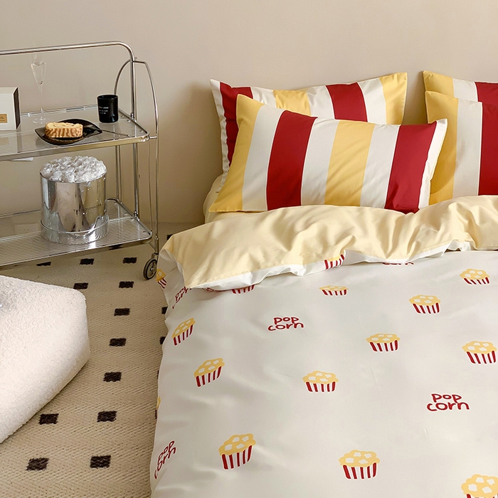 91家纺网 家纺一手货源 找家纺 荣轩 2023新款13372数码印花四件套 爆米花